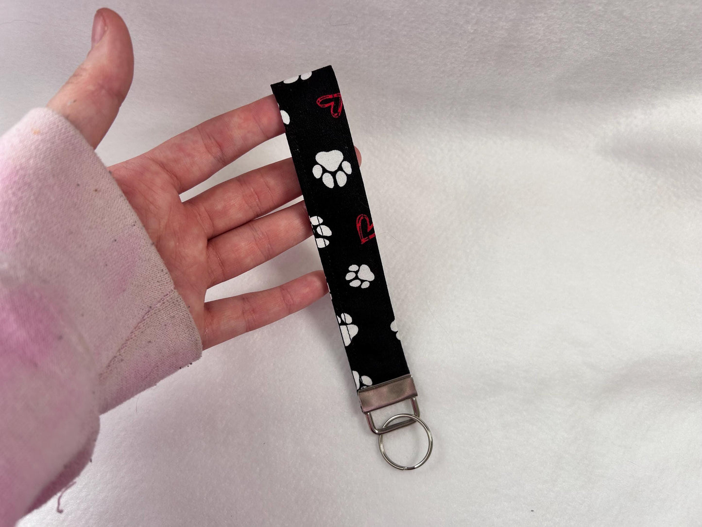 Wristlet Keychain Black Pawprint