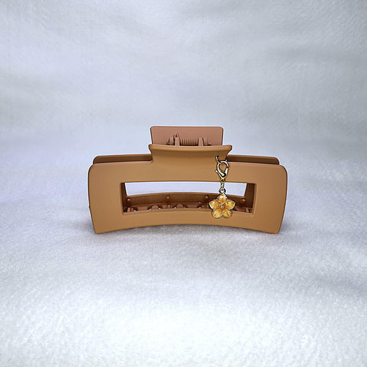 Customizable Matte Claw Clip with Floral Charm Vivid Colors