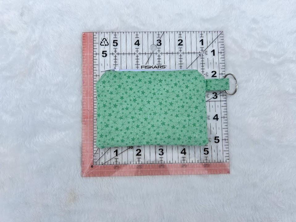 Zipper Keychain Wallet Vintage Green Star