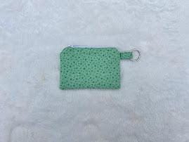 Zipper Keychain Wallet Vintage Green Star