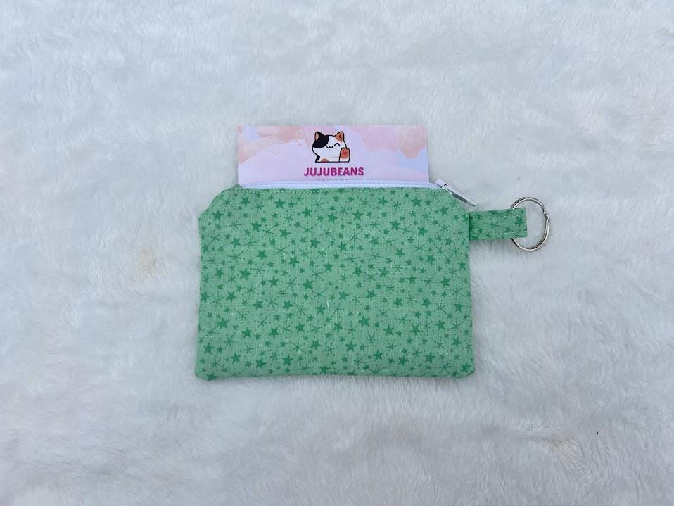 Zipper Keychain Wallet Vintage Green Star