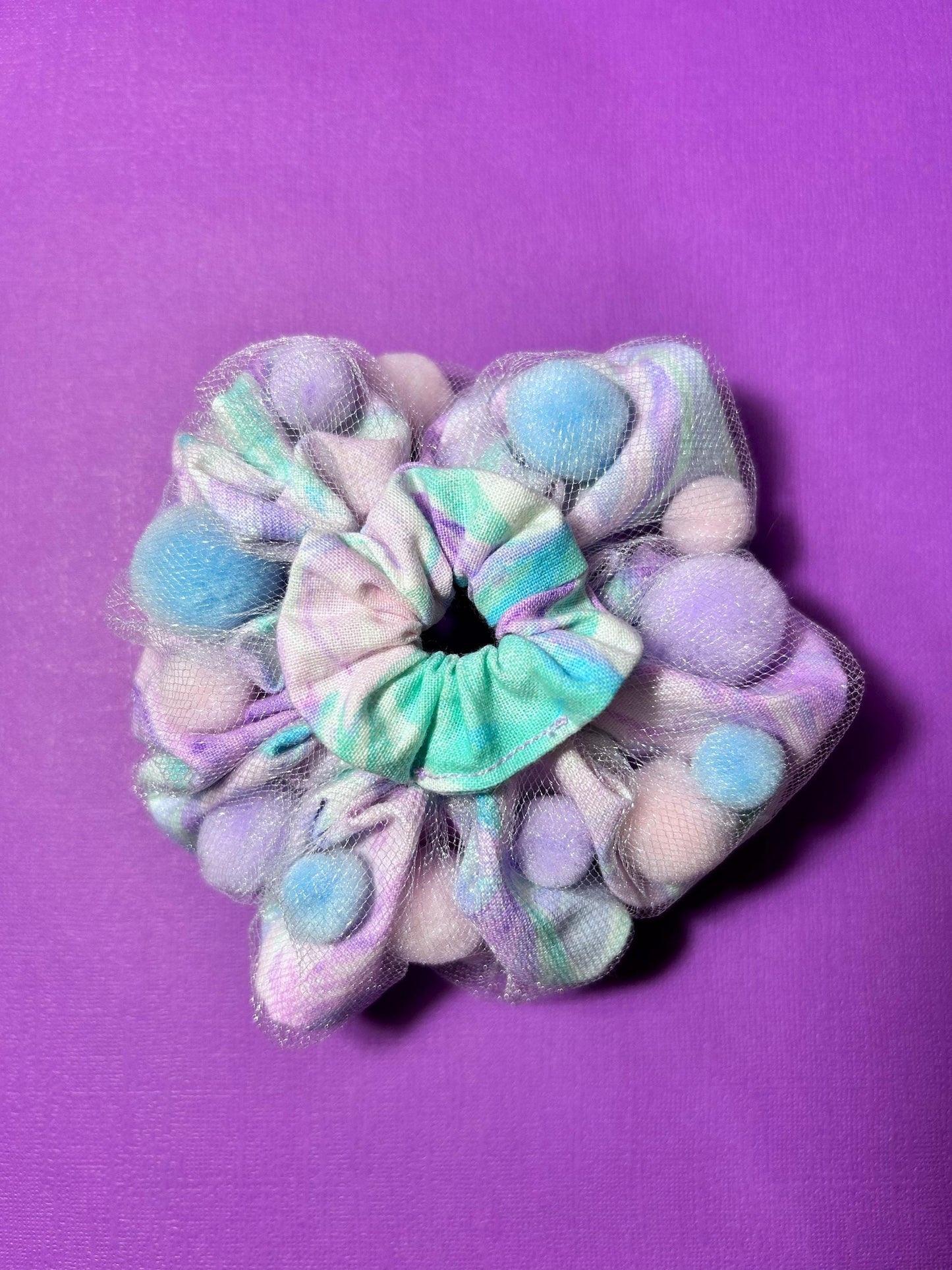 Mini Scrunchie Purple Swirl