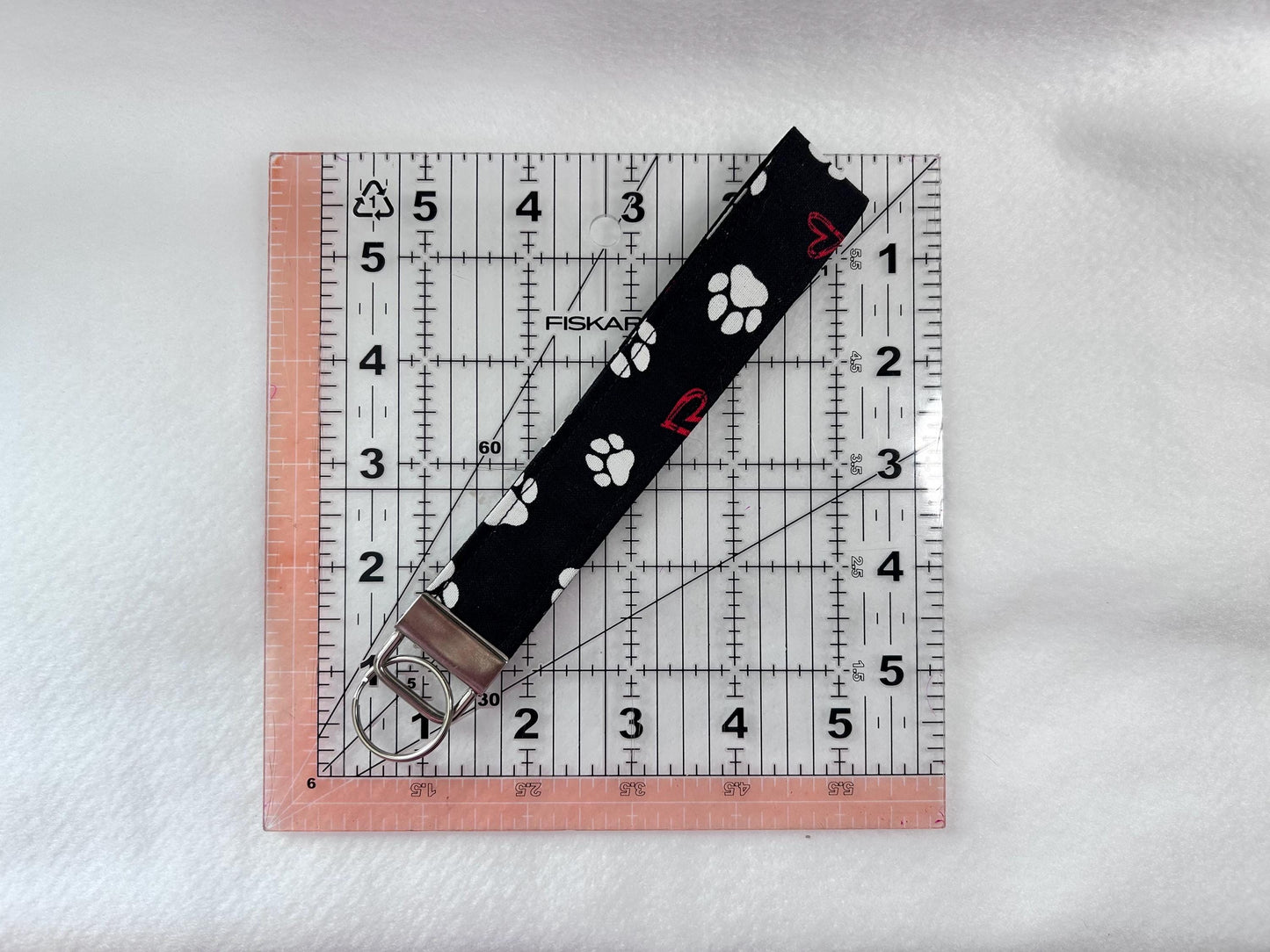 Wristlet Keychain Black Pawprint