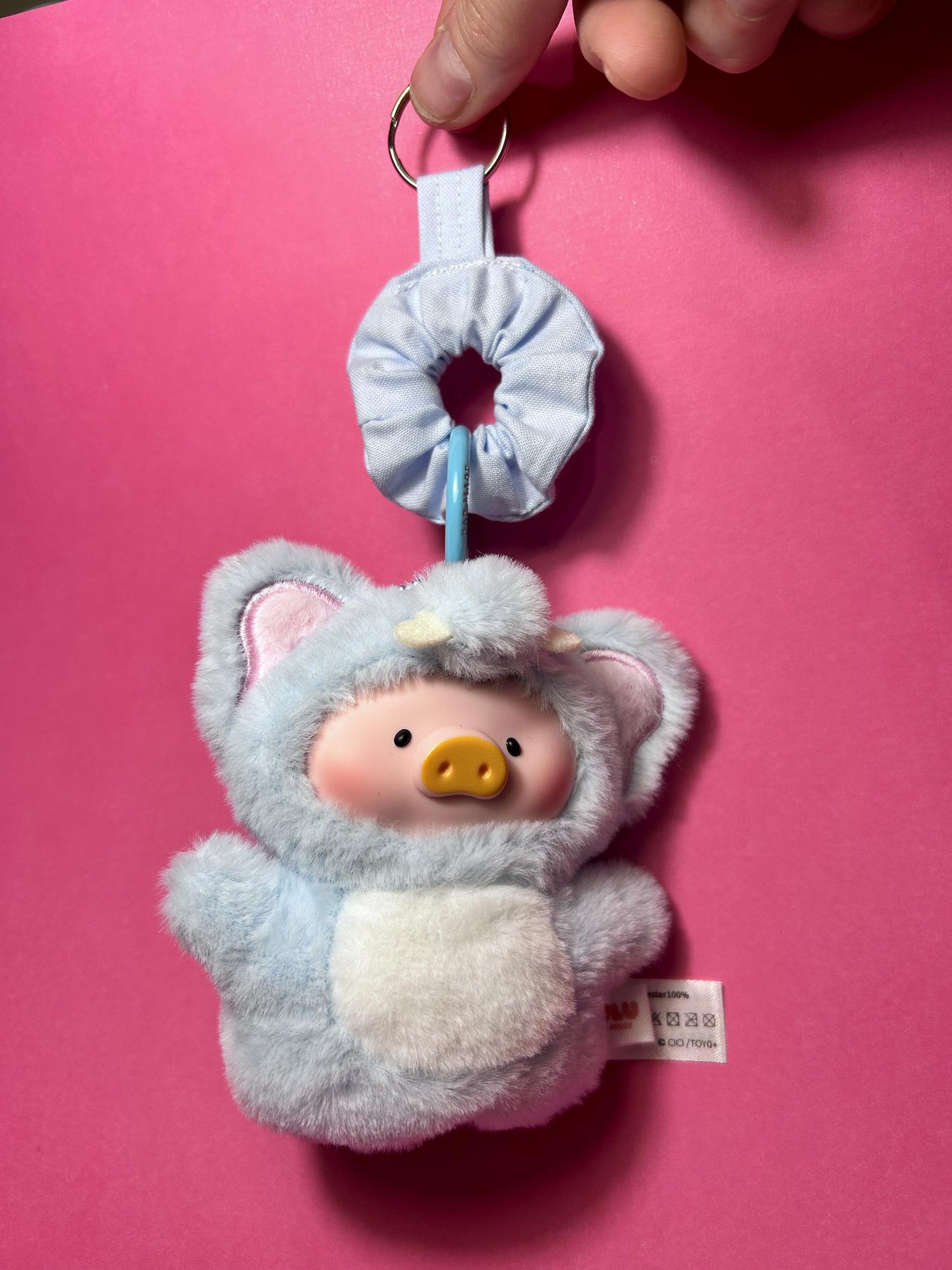Mini Scrunchie Keychain Bag Charm Baby Blue