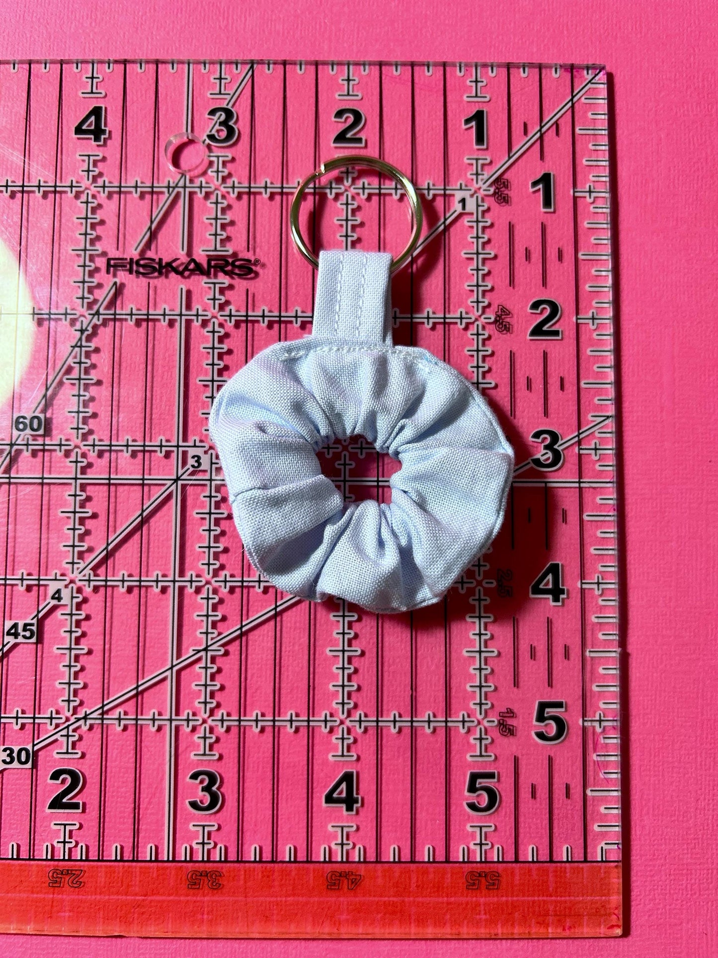 Mini Scrunchie Keychain Bag Charm Baby Blue