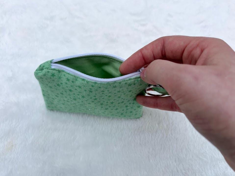 Zipper Keychain Wallet Vintage Green Star