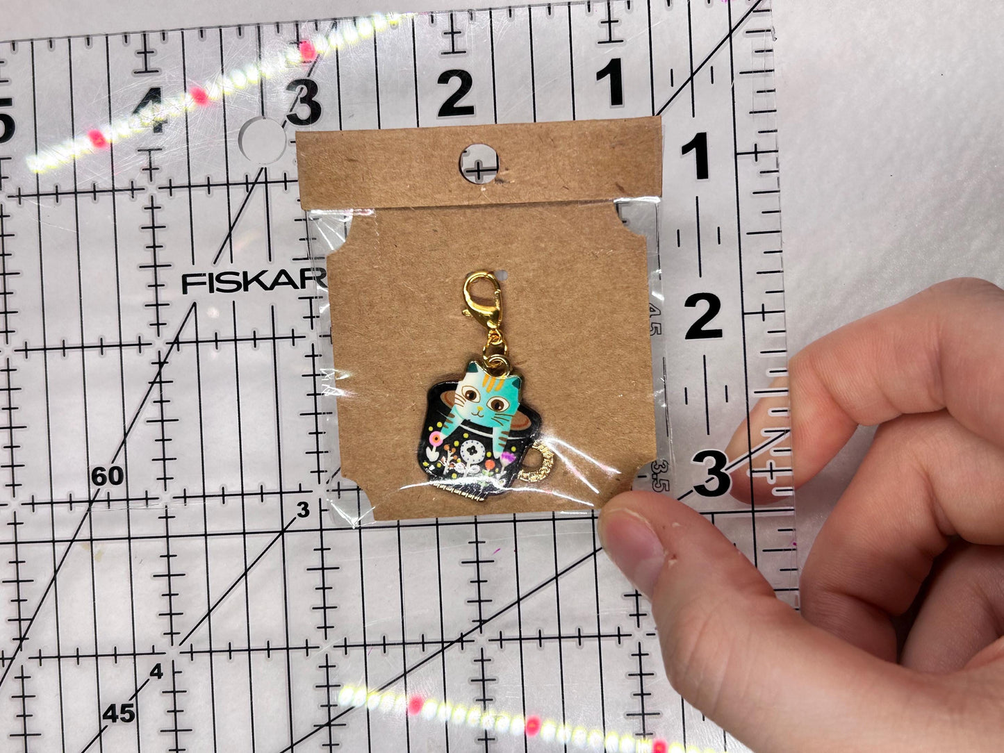 Small Enamel Cat Charms with Lobster Clasp