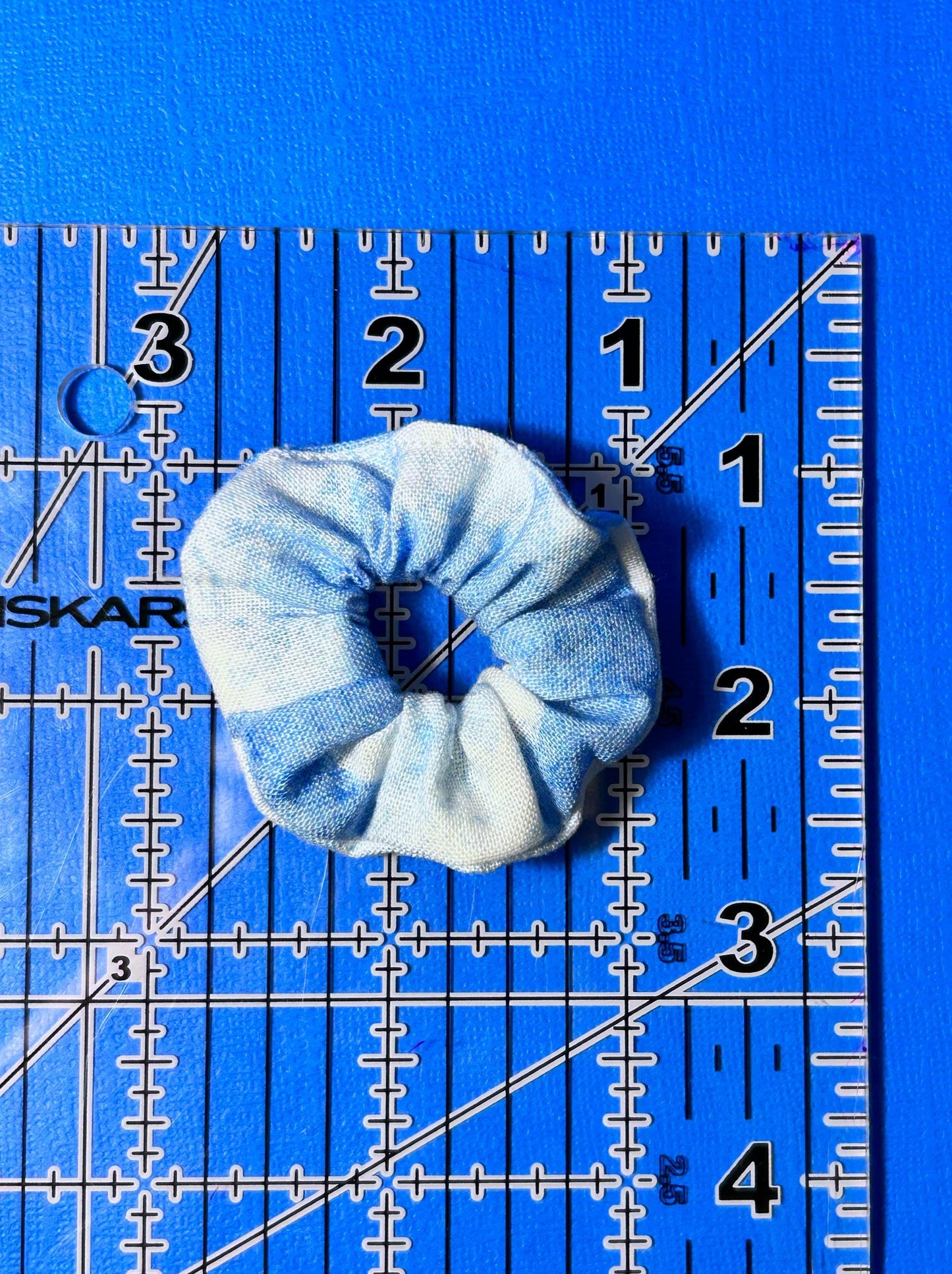 Mini Scrunchie Blue Clouds