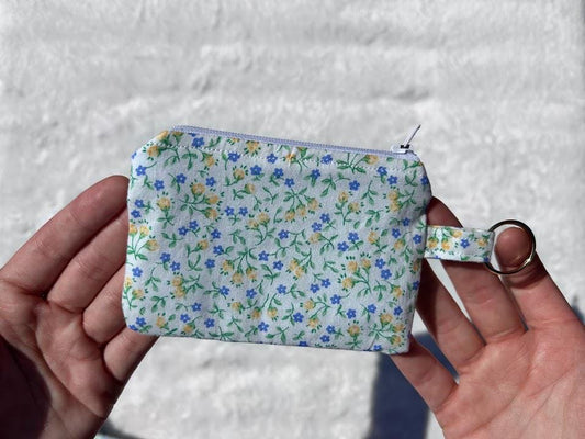 Zipper Keychain Wallet Vintage Floral