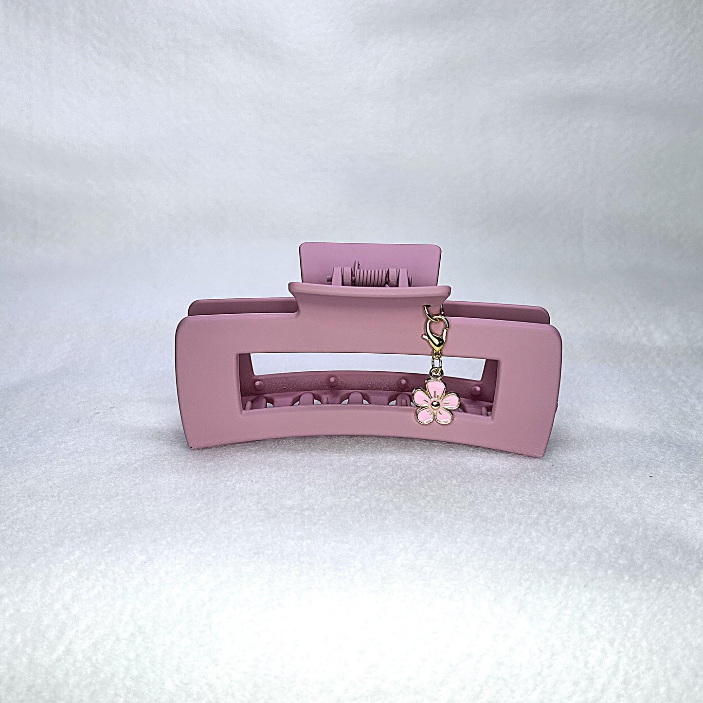 Customizable Matte Claw Clip with Floral Charm Vivid Colors