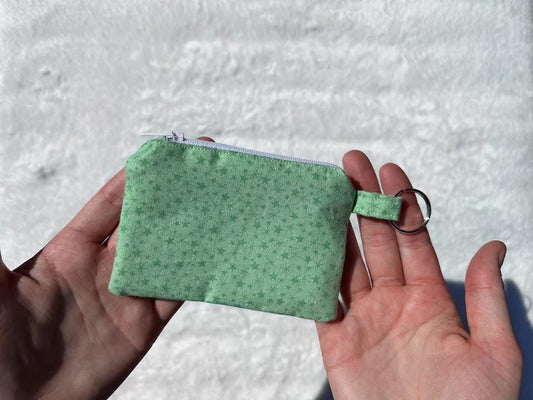 Zipper Keychain Wallet Vintage Green Star