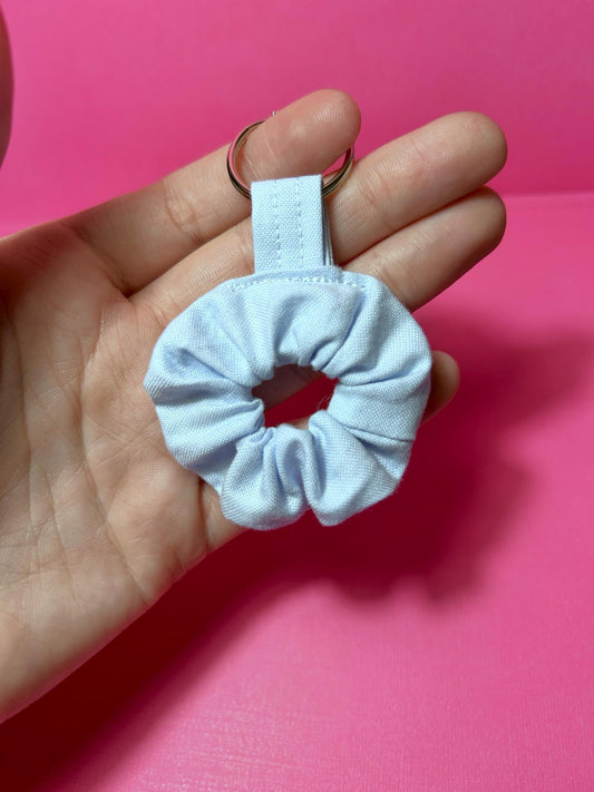 Mini Scrunchie Keychain Bag Charm Baby Blue