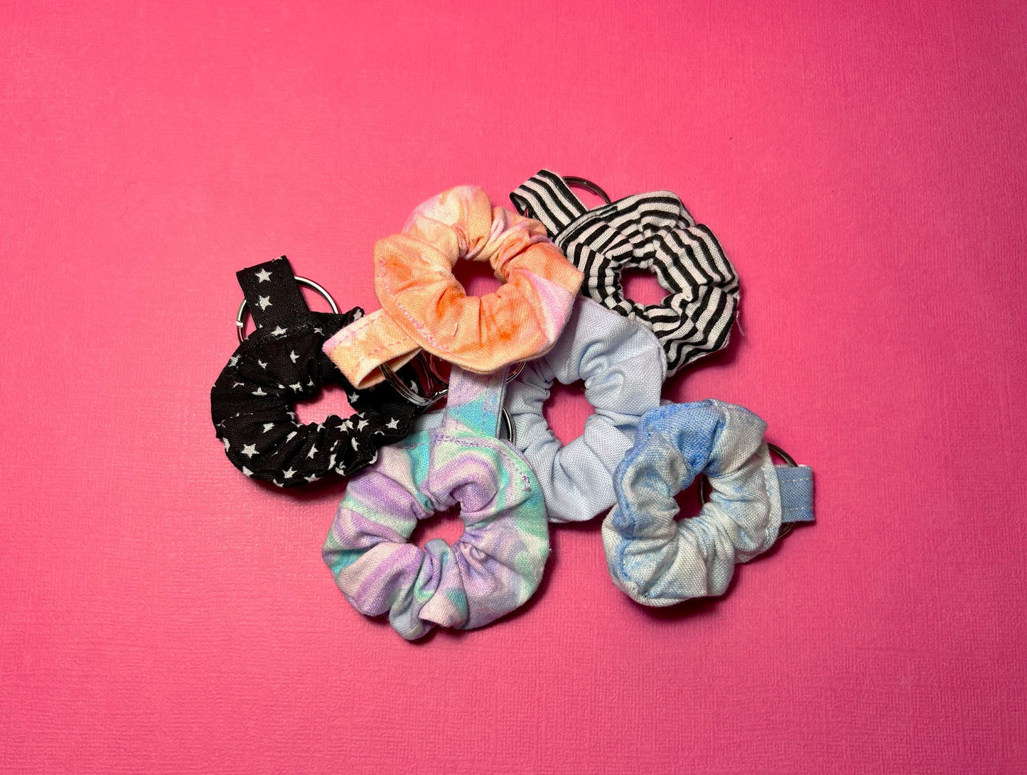 Mini Scrunchie Keychain Bag Charm Baby Blue