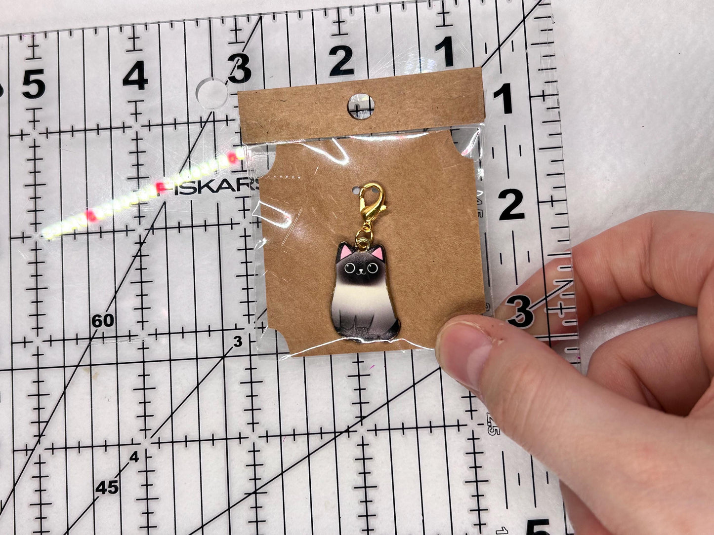 Small Enamel Cat Charms with Lobster Clasp