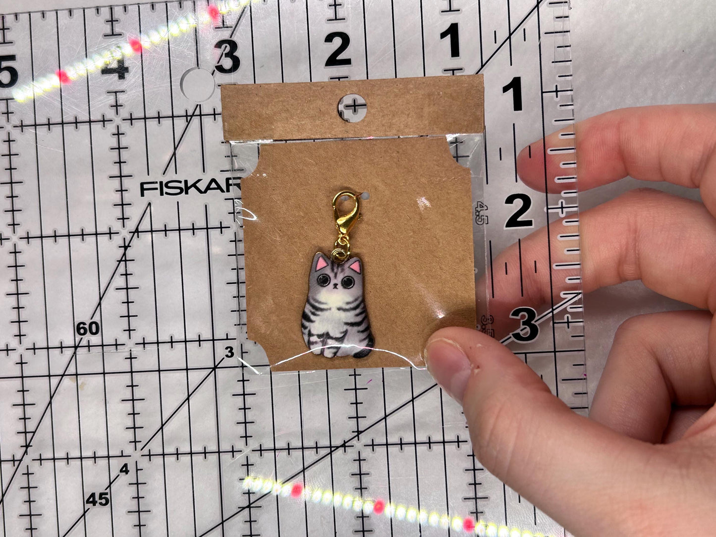 Small Enamel Cat Charms with Lobster Clasp
