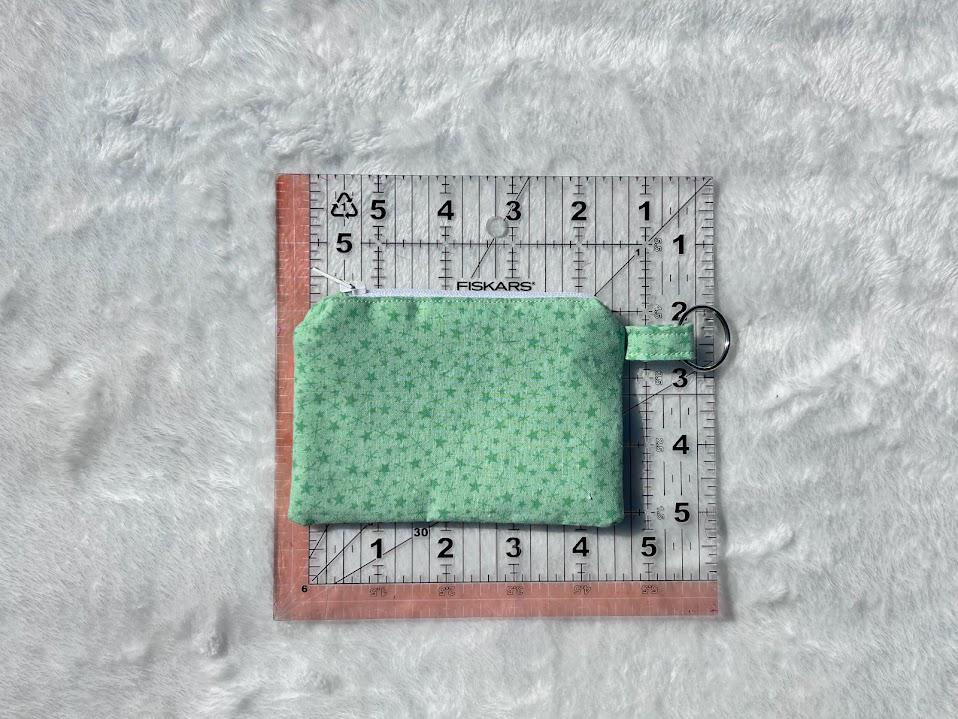 Zipper Keychain Wallet Vintage Green Star