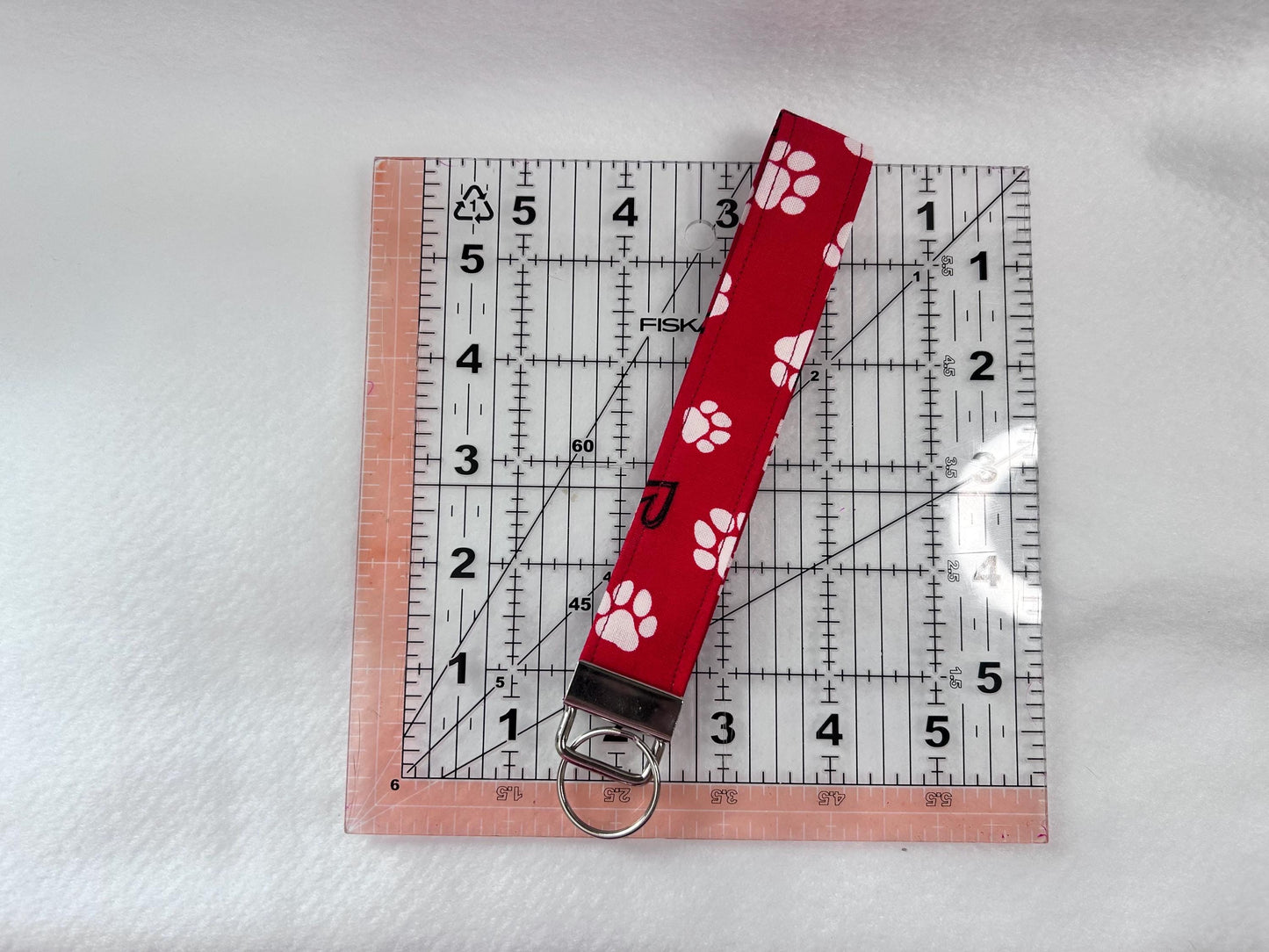 Wristlet Keychain Red Paw Print