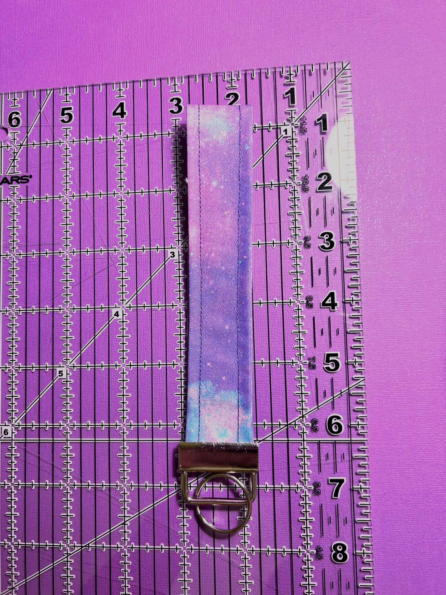 Purple Galaxy Wristlet Lanyard Keychain