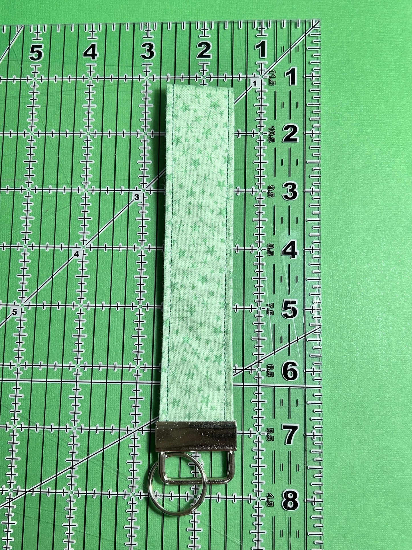 Green Stars Wristlet Keychain