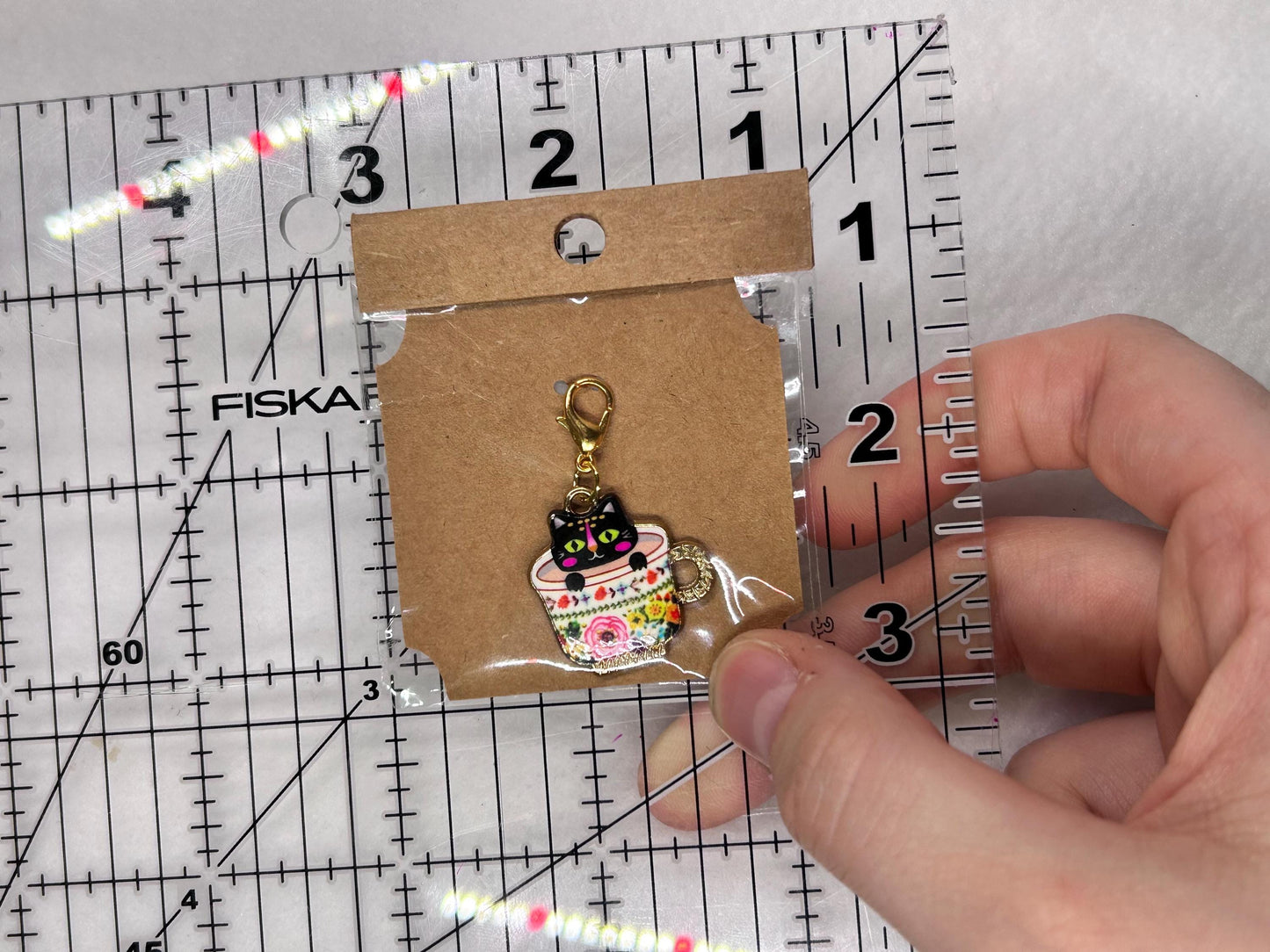 Small Enamel Cat Charms with Lobster Clasp